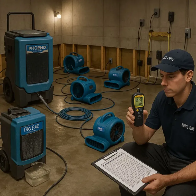 Structural Drying and Dehumidification process in Yeadon, PA
